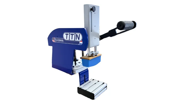 A TTN HP150 one-color oval manual pad printer, a compact and efficient machine designed for precise printing on various products, distributed by Automark
