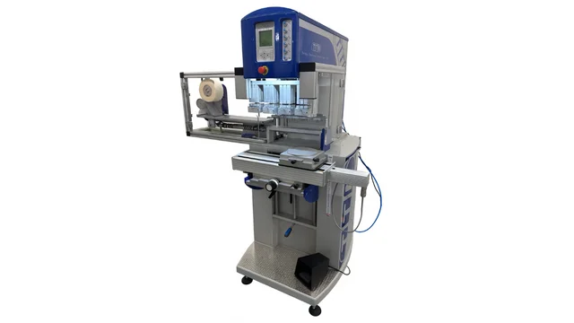 TTN Professional 4-color pad printing machine with tape cleaner, an advanced industrial printing equipment for multi-color precision marking, distributed by Automark