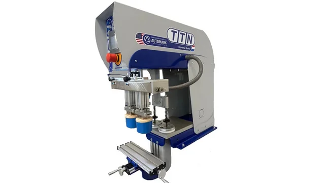TTN Universal 200 LTC 2-color pad printing machine, a robust industrial printer for high-volume applications, distributed by Automark.